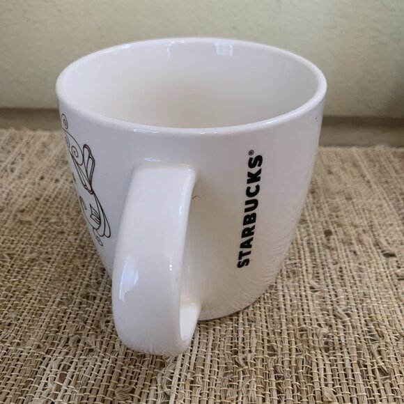 Starbucks Coffee Mug Cup White Holiday with Green Mermaid Siren Gold 2013 - Picture 2 of 4